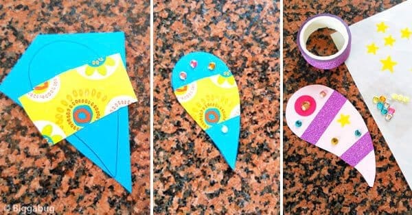 carnival mask for kindergarten craft - making the paper feathers