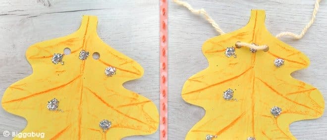Leaf rubbing garland step 3 - Tea Time Monkeys