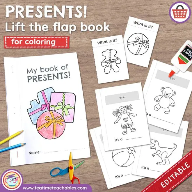 PRESENTS! Cut and paste, DIY lift the flap book
