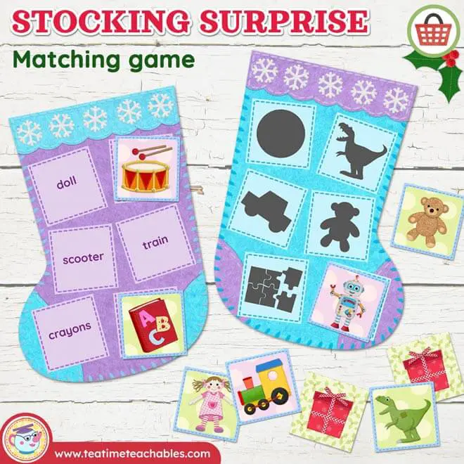 Christmas Stocking Surprise! Toys Matching Game