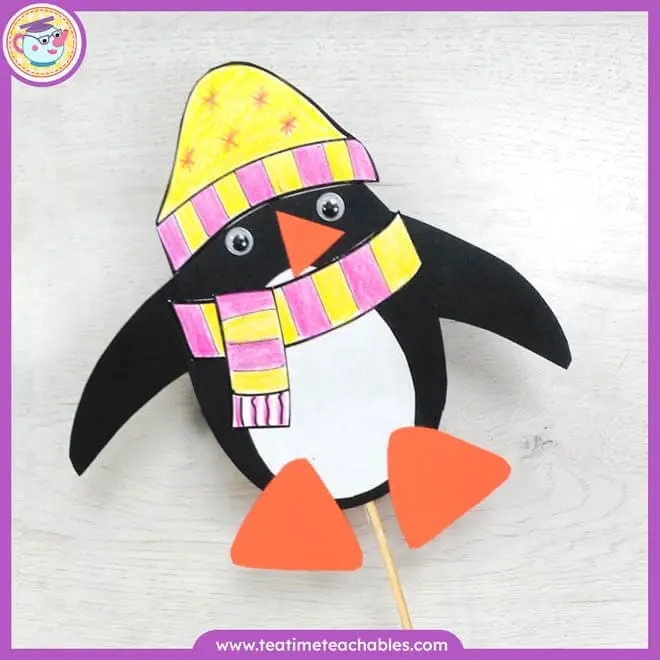 Cute Penguin Stick Puppet – Winter Craft