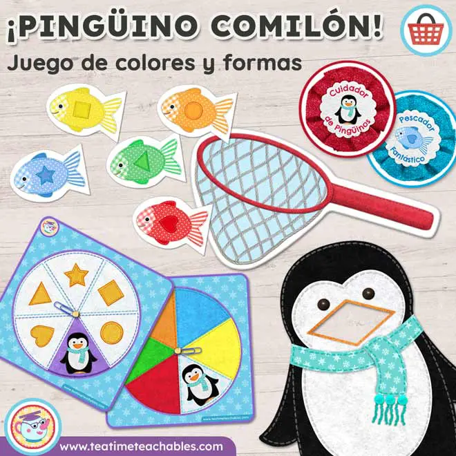¡Pingüino Comilón! – Juego para practicar colores y formas