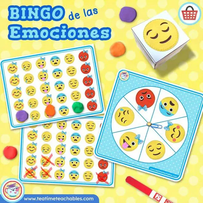 BINGO DE LAS EMOCIONES – Juego de dado o ruleta con manualidad
