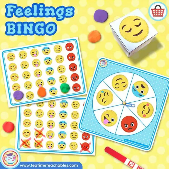 FEELINGS BINGO – An EDITABLE Dice / Spinner Game with Craftivity
