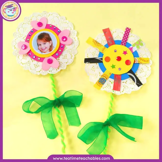 Pretty Doily Flower – Easy Mother’s Day Craft