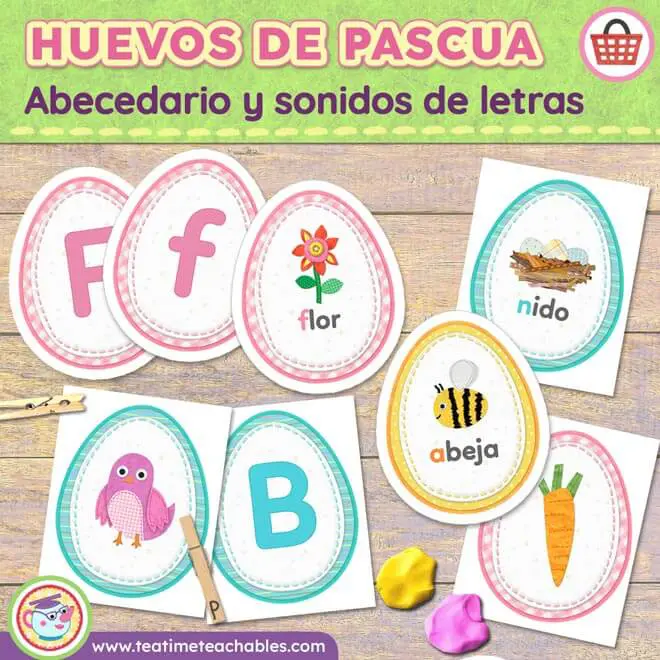 HUEVOS DE PASCUA: Abecedario y Sonidos de Letras – Juego de Emparejar