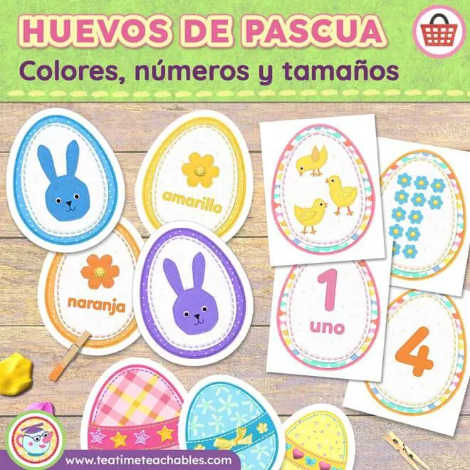 HUEVOS DE PASCUA: Colores, Números y Tamaños – Juego de Emparejar