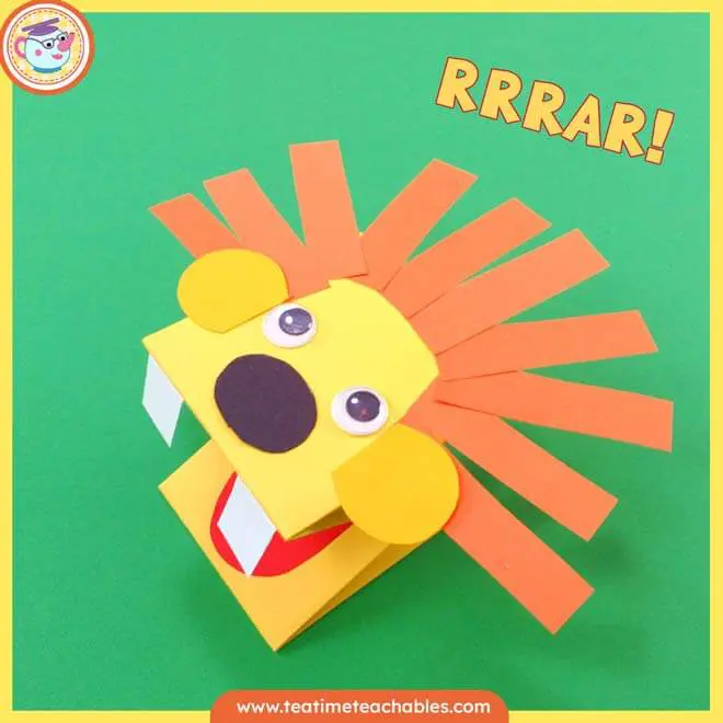 Paper Lion Hand Puppet Craft