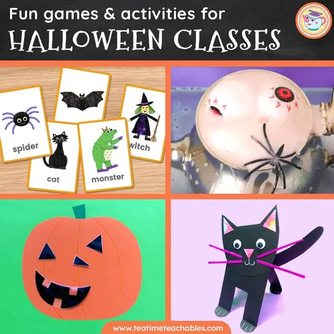Fun Halloween activities and games for teaching English to young kids!
