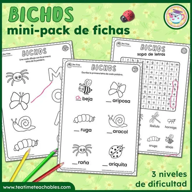 Mini-Pack Fichas de Insectos