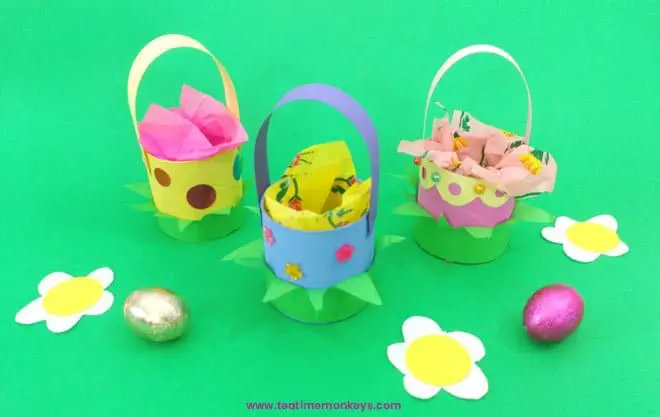 Bunny Basket - Easter Craft for Kids -Tea Time Monkeys