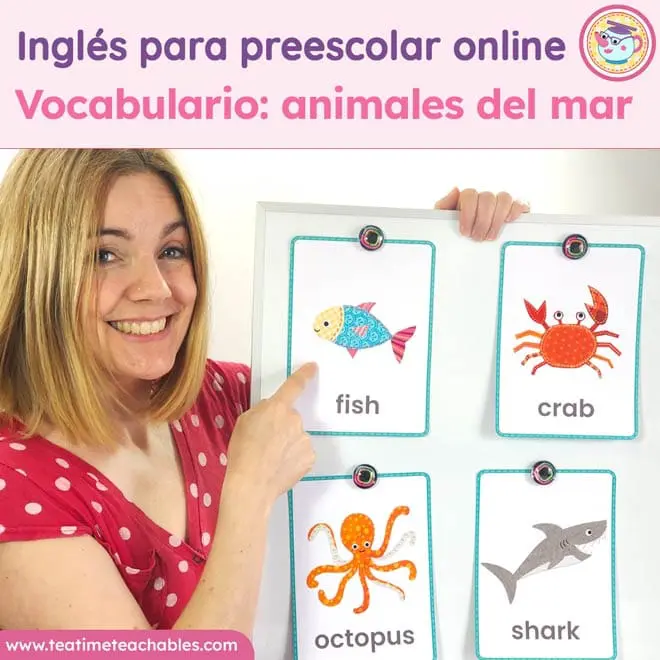 Inglés para preescolar online. Enseñando vocabulario: Animales del mar