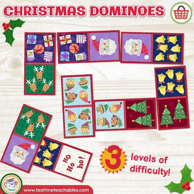 CHRISTMAS DOMINOES – Printable Dominoes Game