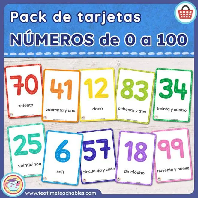 NÚMEROS DE 0 A 100 – Tarjetas Didácticas (Pack)