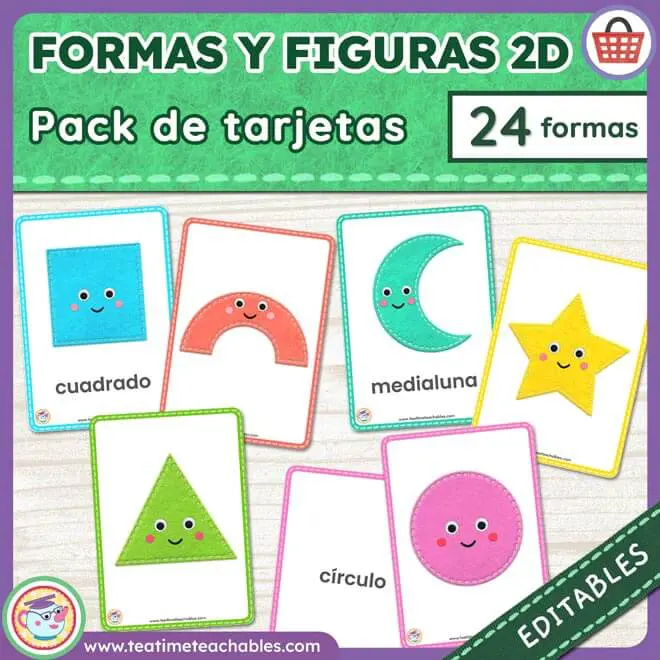 FORMAS Y FIGURAS 2D – Tarjetas Didácticas (Pack)