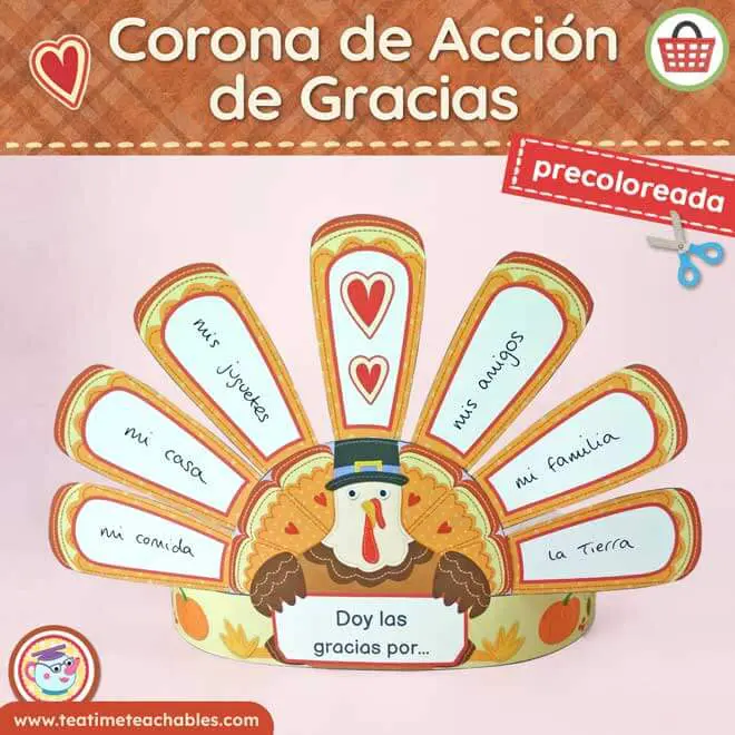Corona con forma de pavo – manualidad para el Día de Acción de Gracias