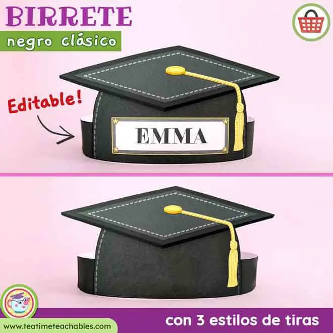 BIRRETE NEGRO para imprimir – Graduación de preescolar