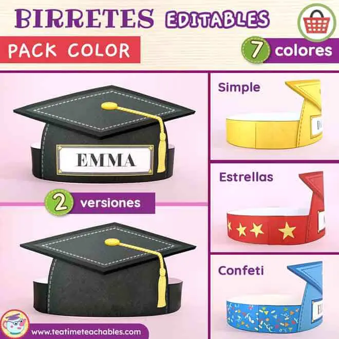 BIRRETES para imprimir – PACK COLOR