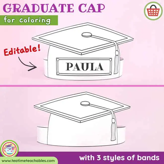 Printable GRADUATE CAP for Coloring