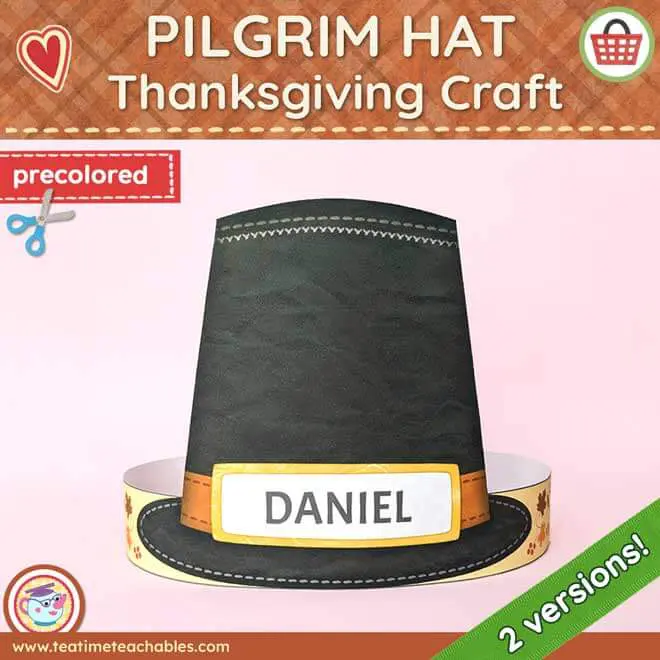 Printable Pilgrim Hat – Easy Thanksgiving Craft