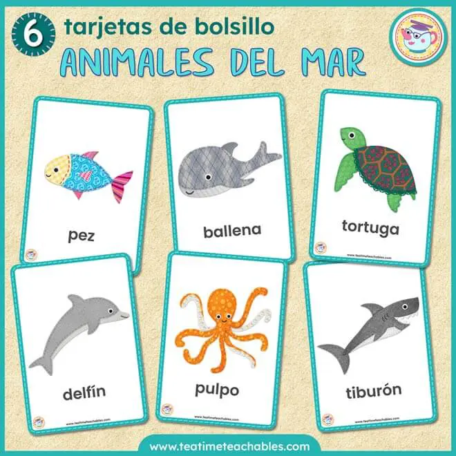 Animales del Mar – Tarjetas Didácticas