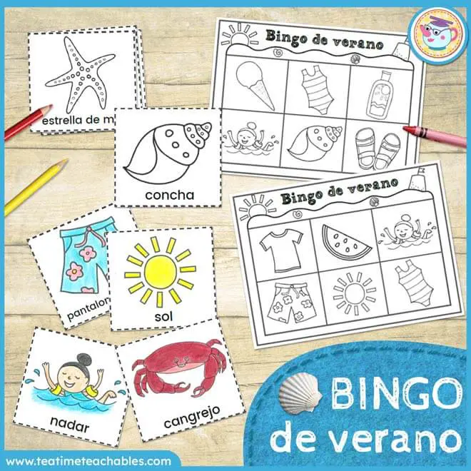 Bingo de Verano – Juego Imprimible