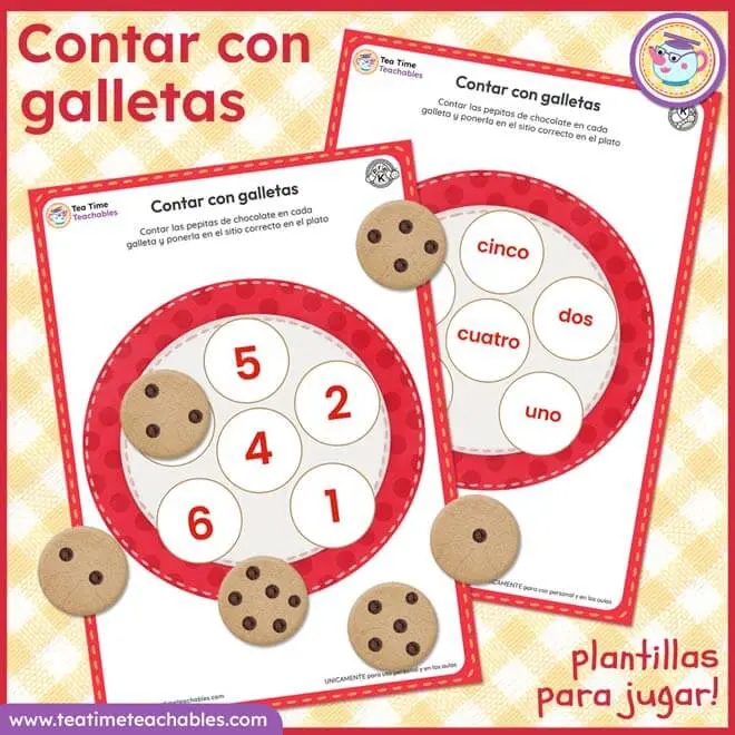 Contar con galletas – aprender los números 1 a 6