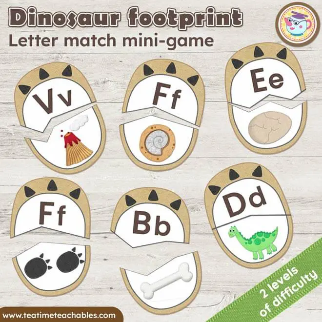Dinosaur Footprint Letter Match