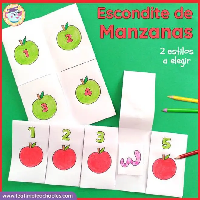 Escondite de Manzanas – Juego Imprimible