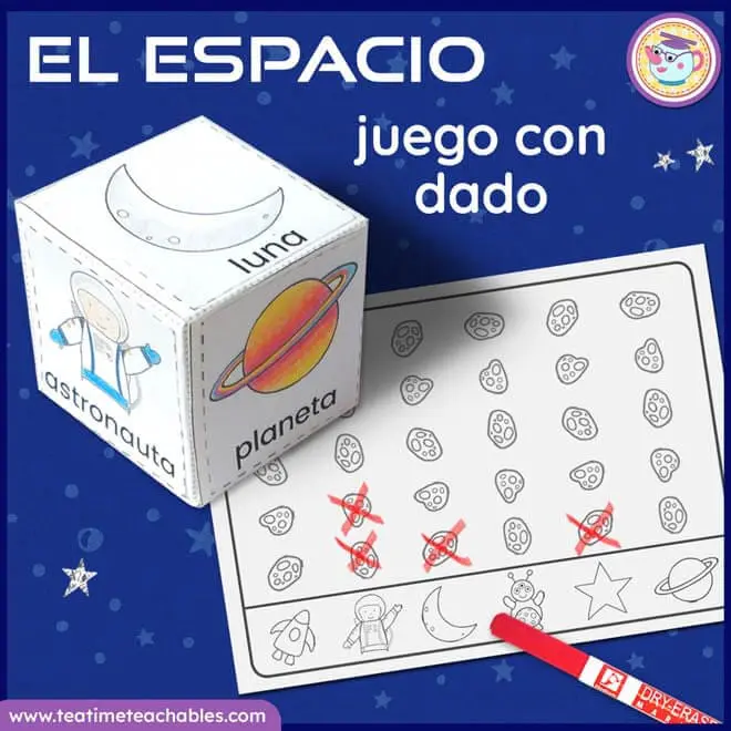 Dado del Espacio con Juego Imprimible