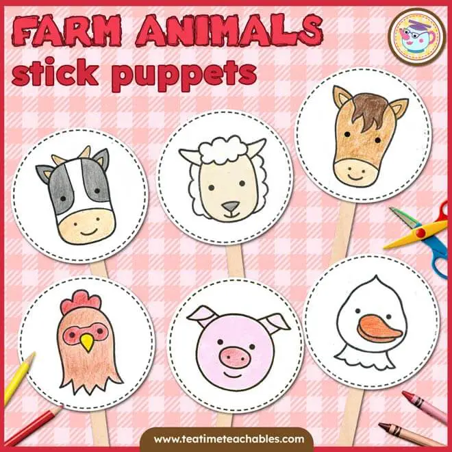 Farm Animals Printable Stick Puppets