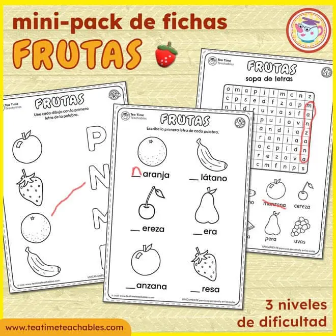 Mini-Pack de Fichas de Frutas