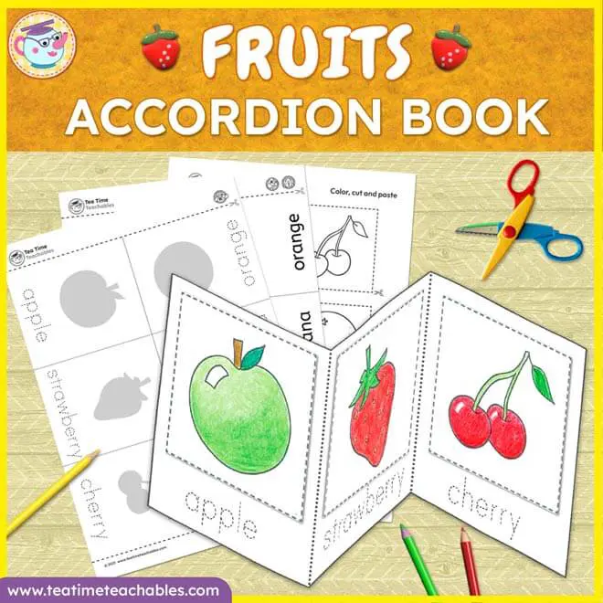 Fruits Accordion Book – Cut & Paste Printable