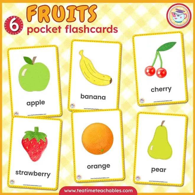 FRUITS picture-word flashcards