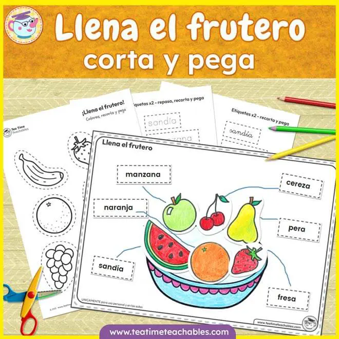 Ficha de Frutas – Corta y Pega