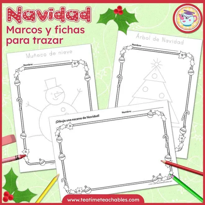 Arte Navideño – Marcos y Fichas para Trazar Gratis