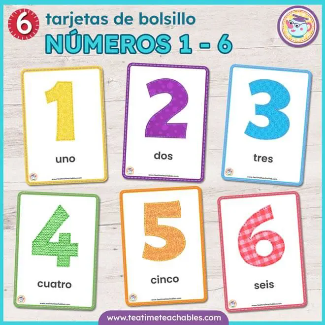 LOS NÚMEROS 1 al 6 – Tarjetas Didácticas