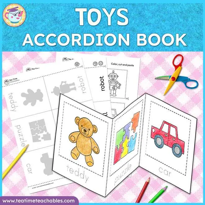 Toys Mini Book – Cut & Paste Accordion Book