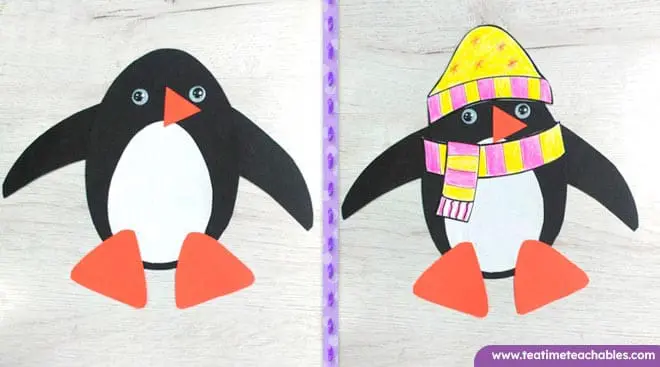 Penguin Stick Puppet - Winter Craft for Kids