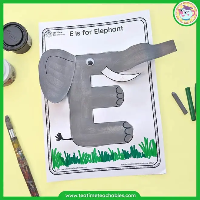 Letter E Craft – E is for Elephant Alphabet Printable