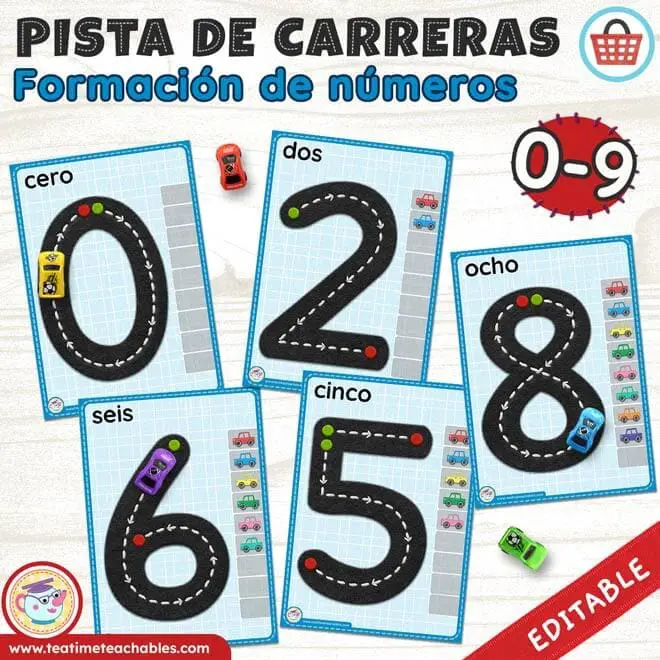 ESCRIBIR LOS NÚMEROS 0 AL 9: fichas para trazar, contar y jugar