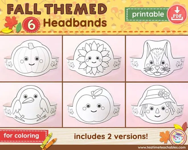 Fall themed crowns-headbands - Fall craft for kids